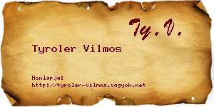 Tyroler Vilmos névjegykártya